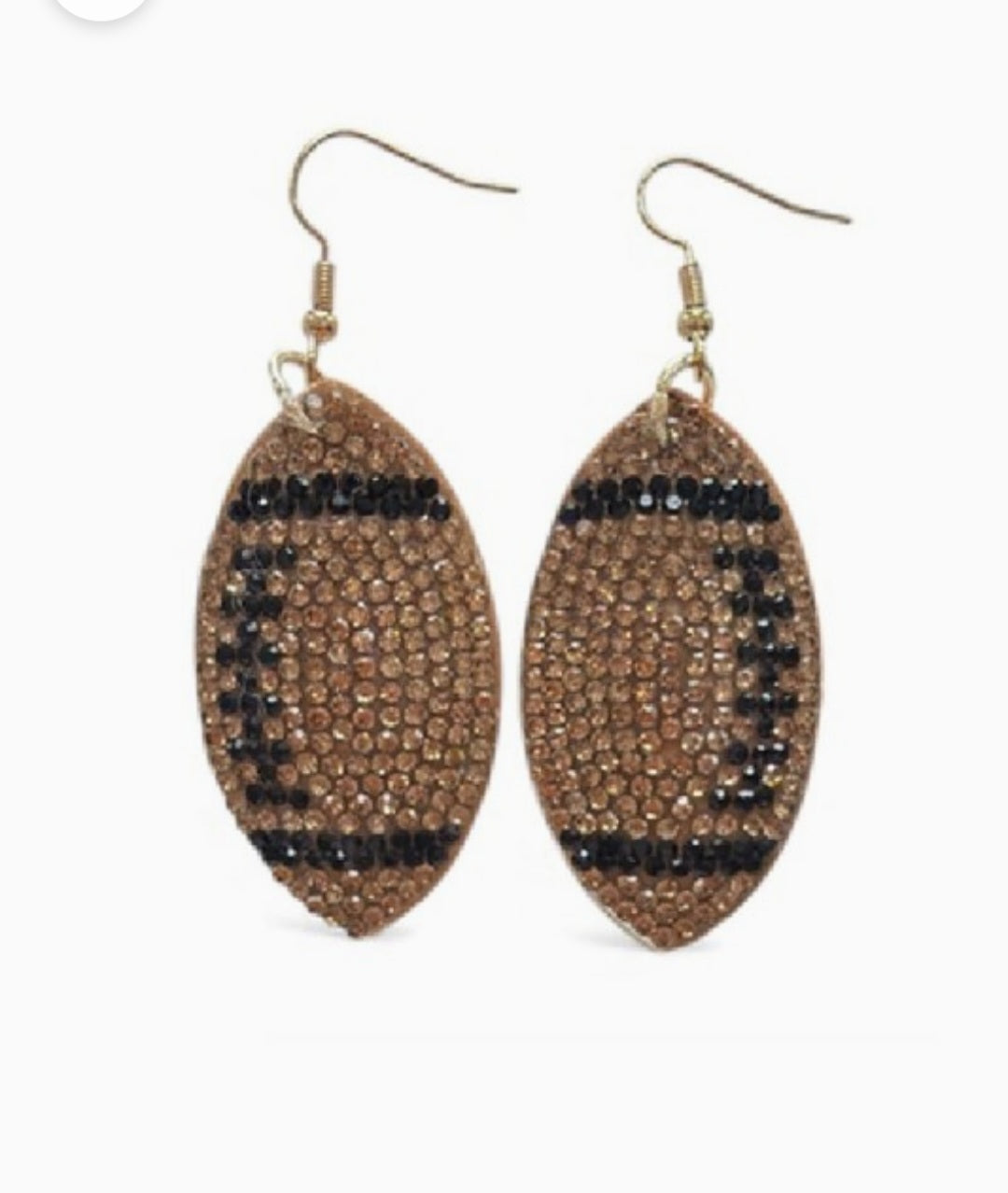 Puffy bling football earrings