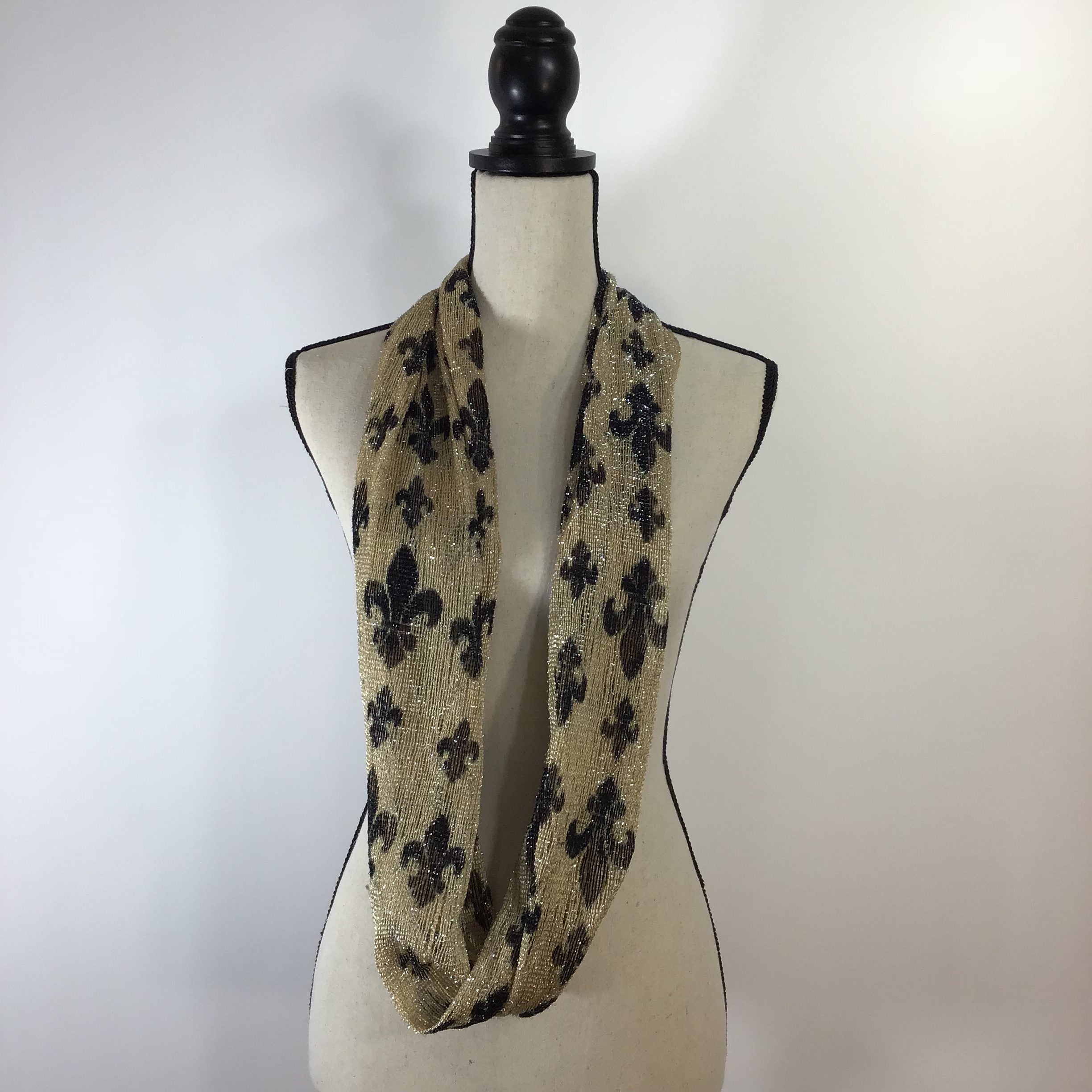 Gold n black infinity scarf