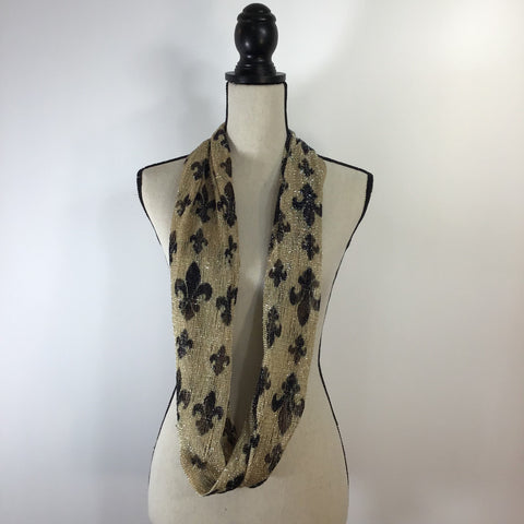 Gold n black infinity scarf