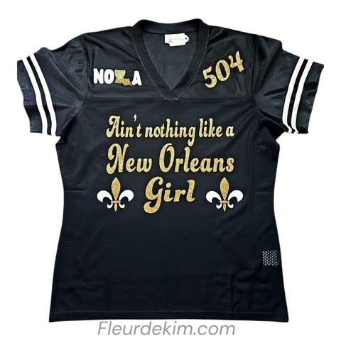 Ain't nothing like a Nola Girl sparkly jersey (order a size up)