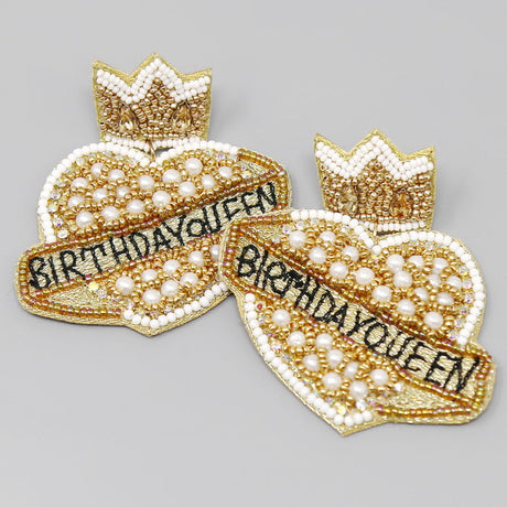 *new*  BIRTHDAY QUEEN earrings