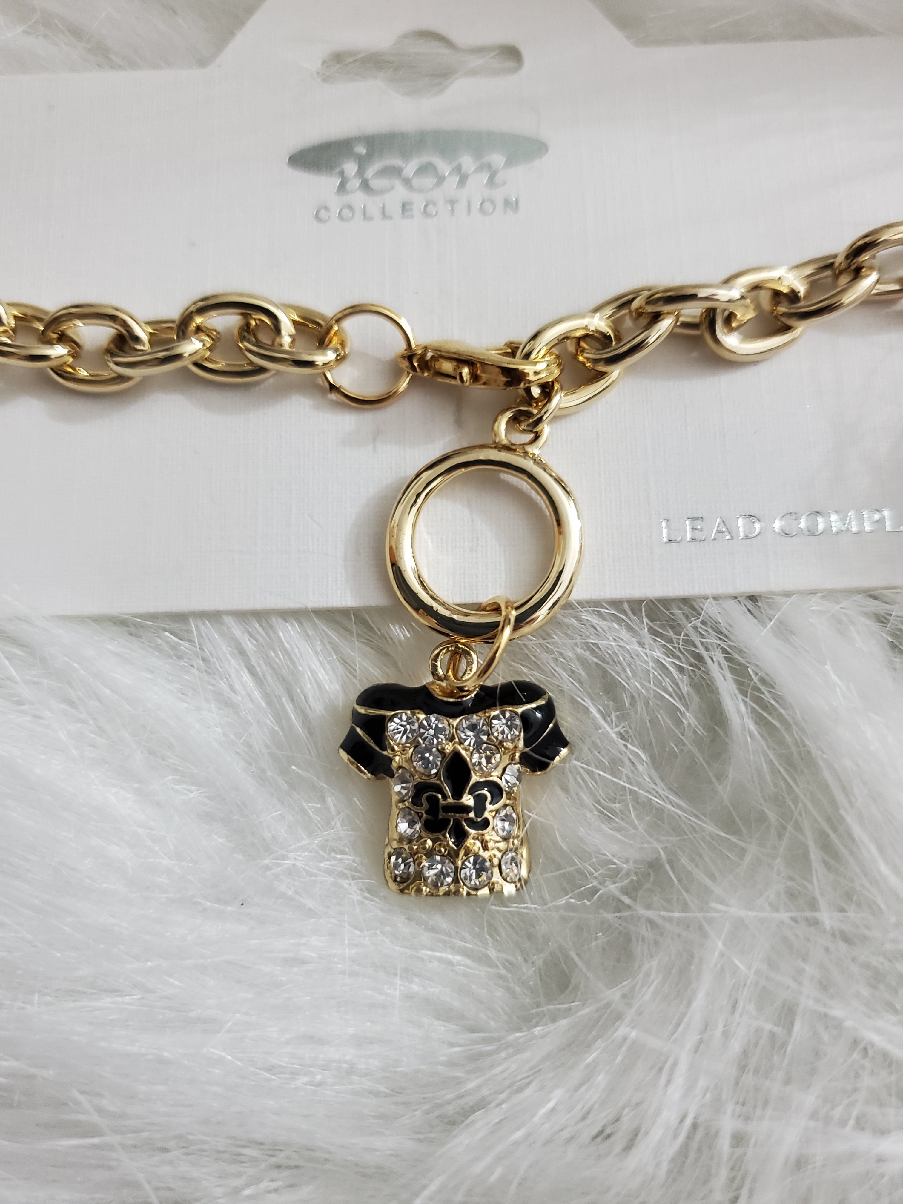 jersey bracelet charm gold