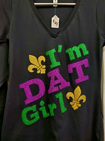 I'm Dat Girl Mardi Gras black