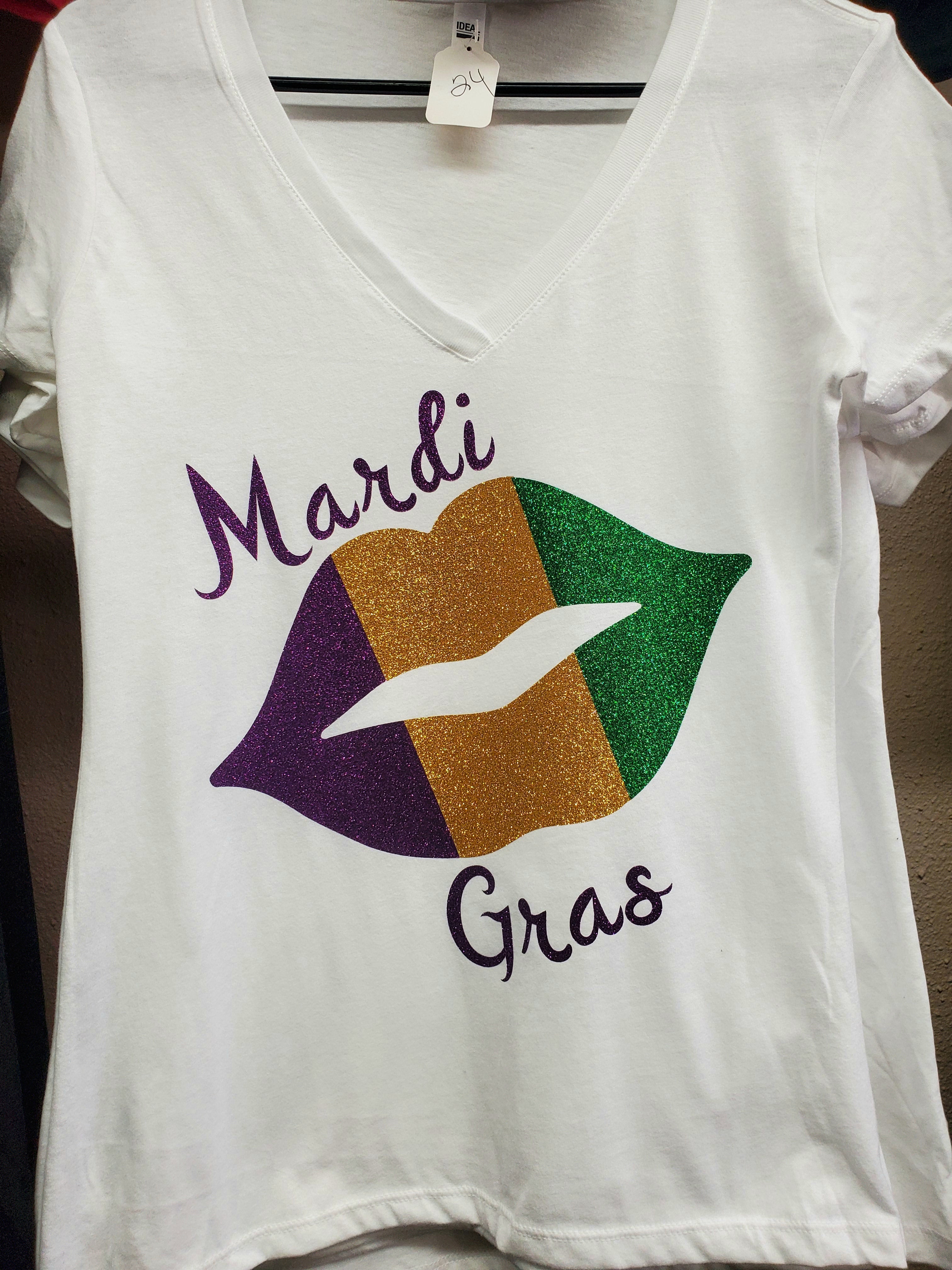 Mardi Gras lips white