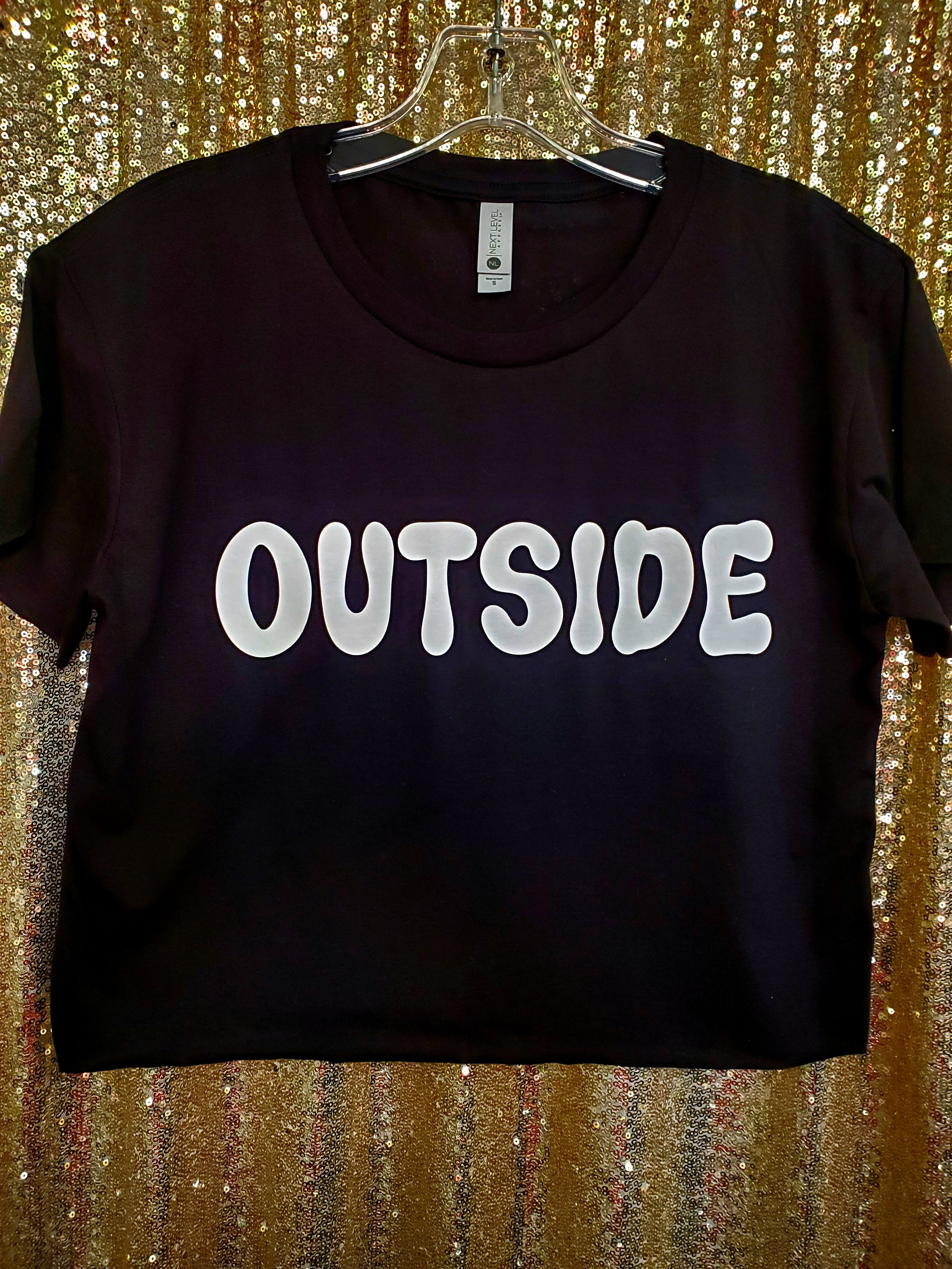 "OUTSIDE" crops black/white