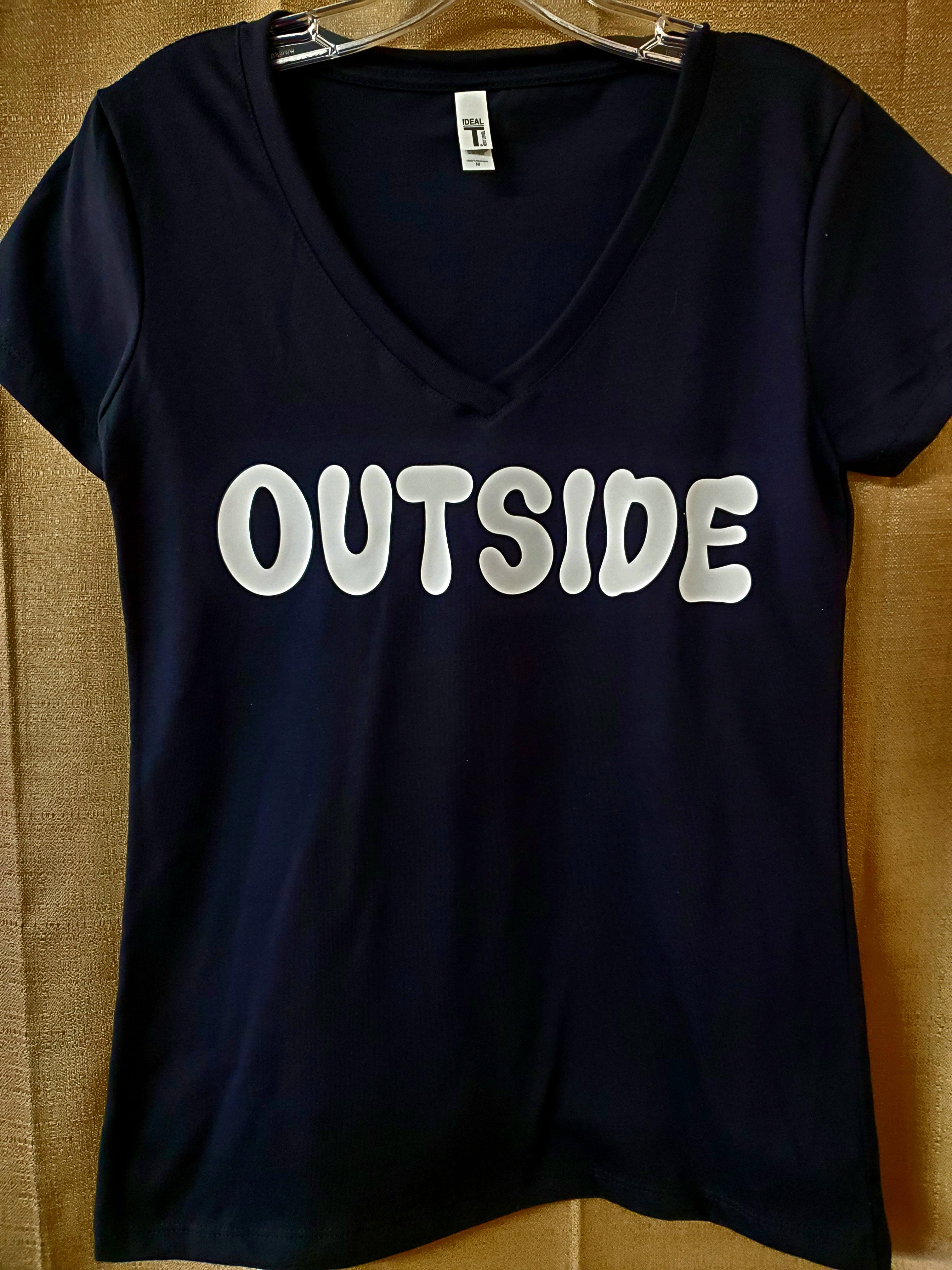 "OUTSIDE" vnecks black/white (fitted and run small)