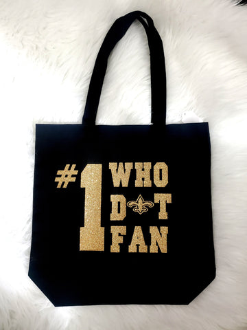 #1 fan tote bag GLITTER