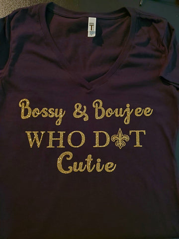 Bossy n Boujee tshirt Glitter