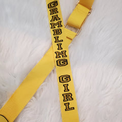 Grambling Girl Large clear/yellow/black  crossbody bag with straps