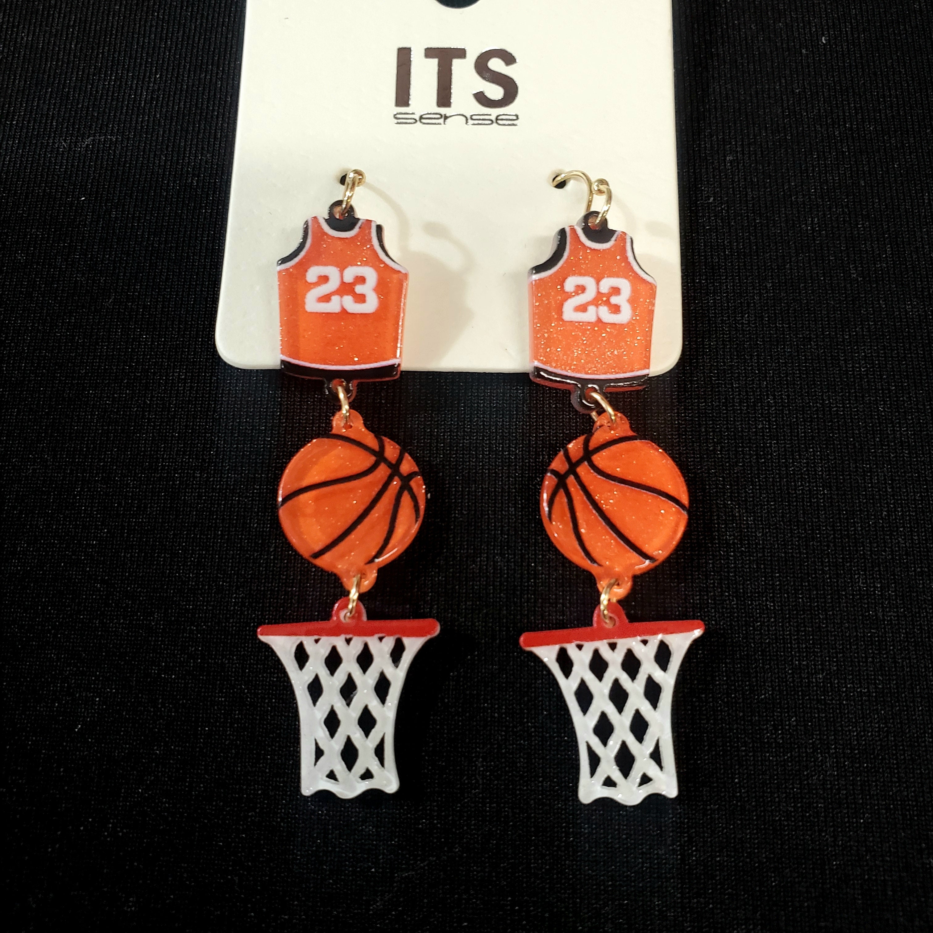 Basketball drop earrings