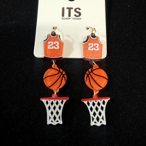 Basketball drop earrings