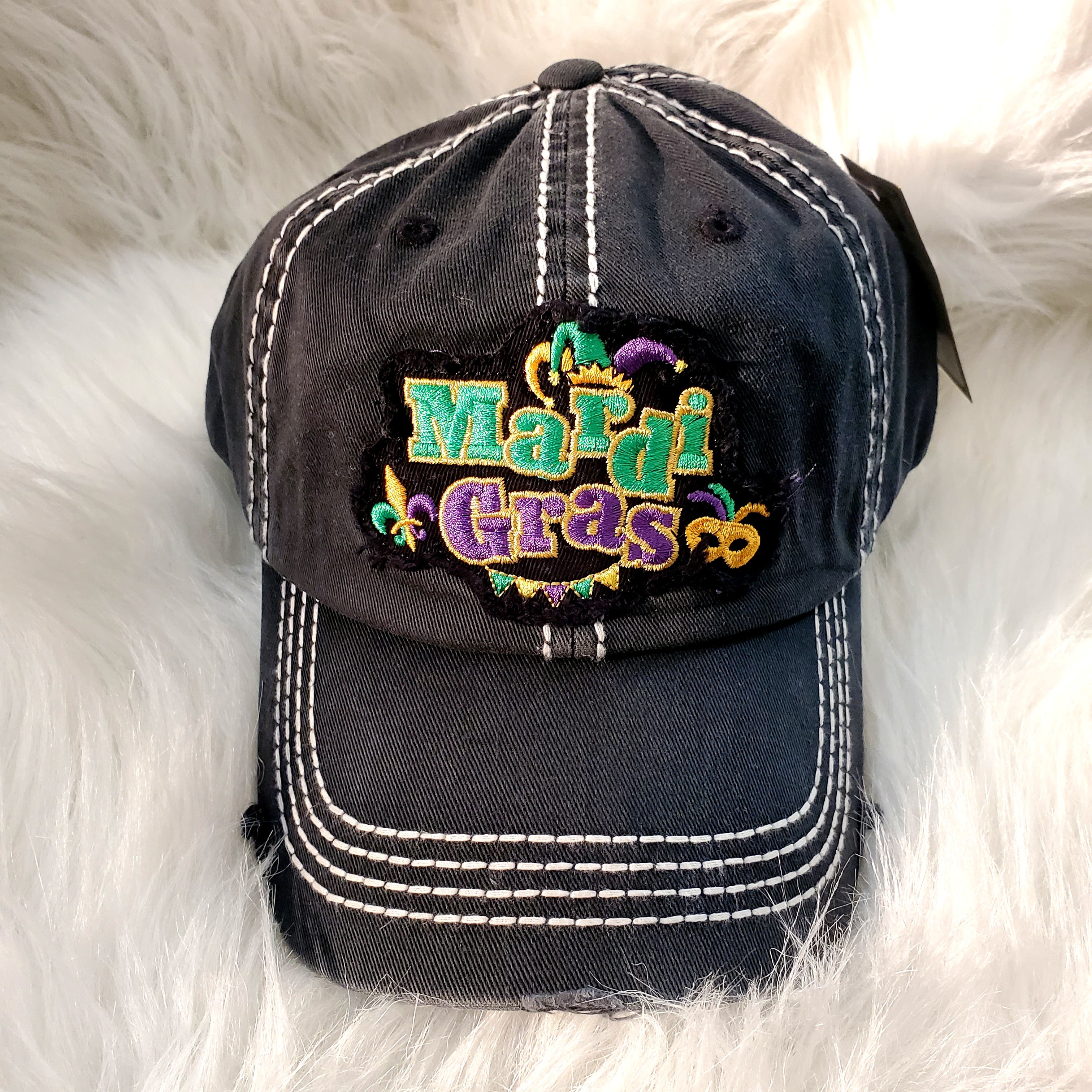 Mardi Gras cap (charcoal black)