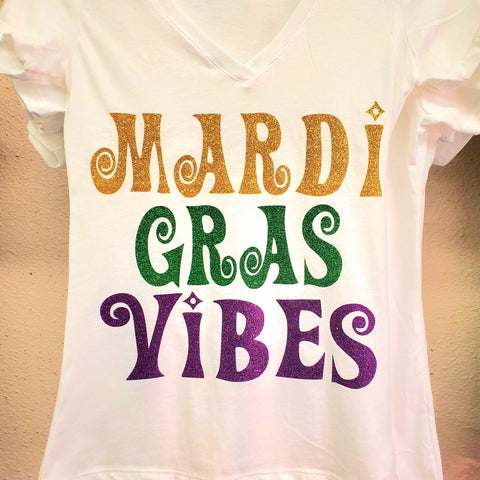 Mardi Gras Vibes tshirt white