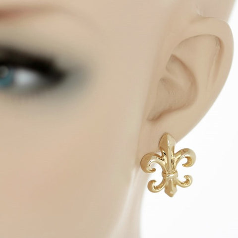 gold fleur earrings studs