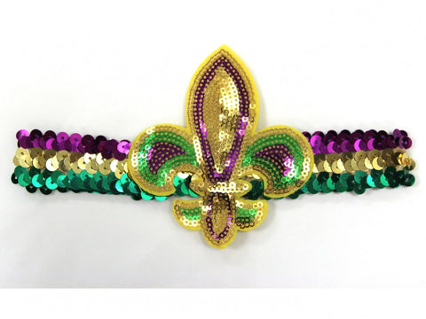 Mardi Gras sequin headband