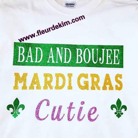 Bad and Boujee Mardi Gras cutie white