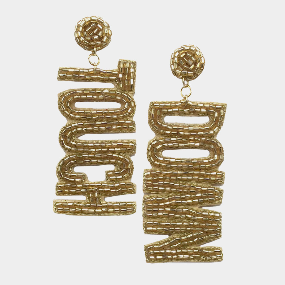 TOUCHDOWN beaded gold earrings