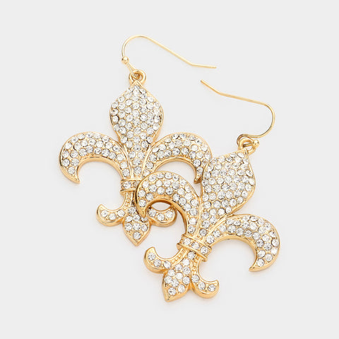New bling fleur earrings gold (large)