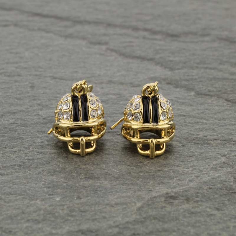 Gold helmet earrings