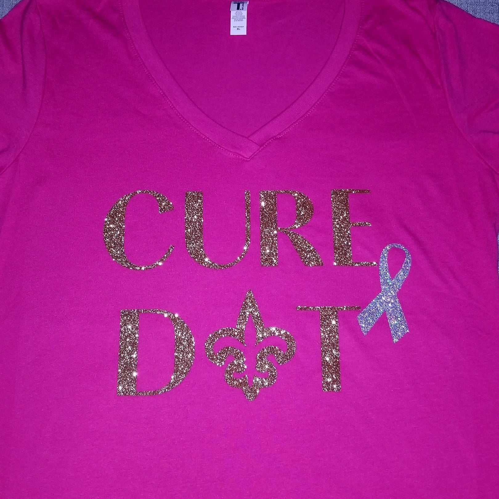 cure dat sparkly shirt pink/gold