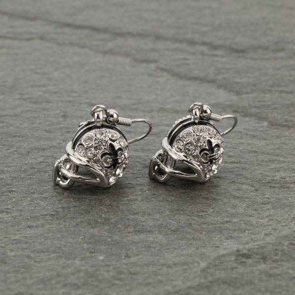 Silver helmet earrings