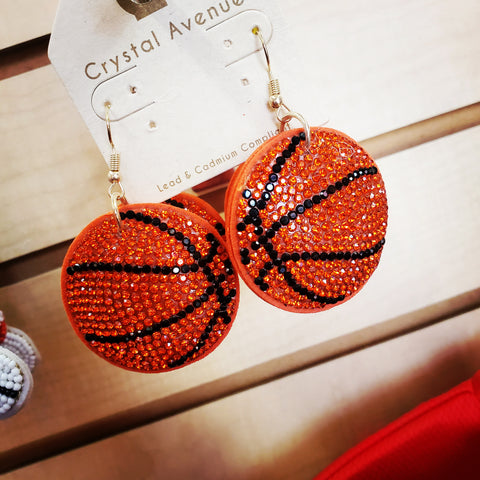 Basketball bling earrings