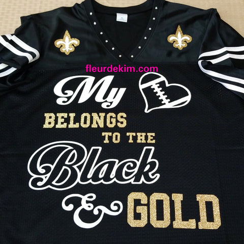 #bling jersey w/striped sleeves black