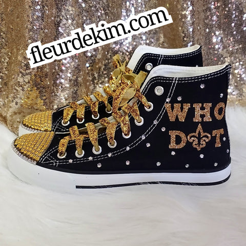 Who D⚜️t High top tennis shoes (gold front)