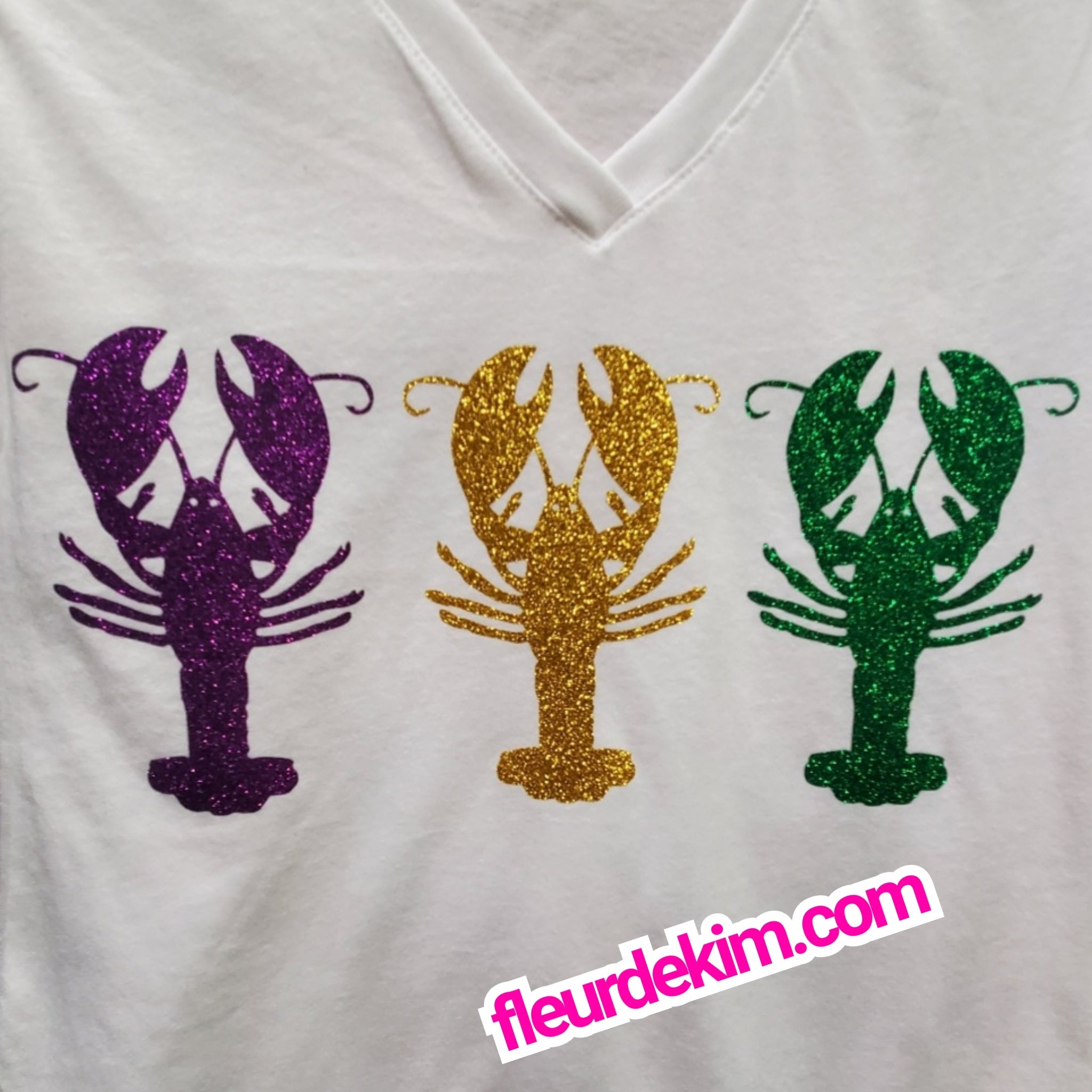 Crawfish Mardi tshirt white