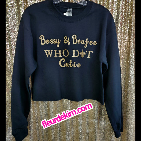 Bossy n Boujee oversized fleece crop top