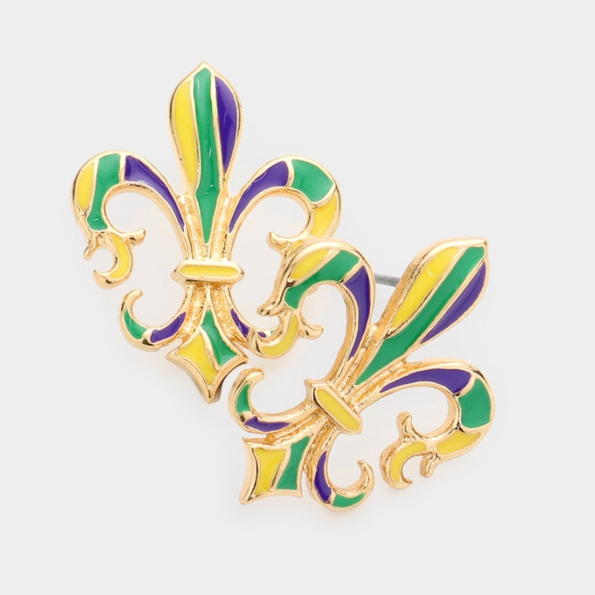 Fleur Mardi Gras earrings studs