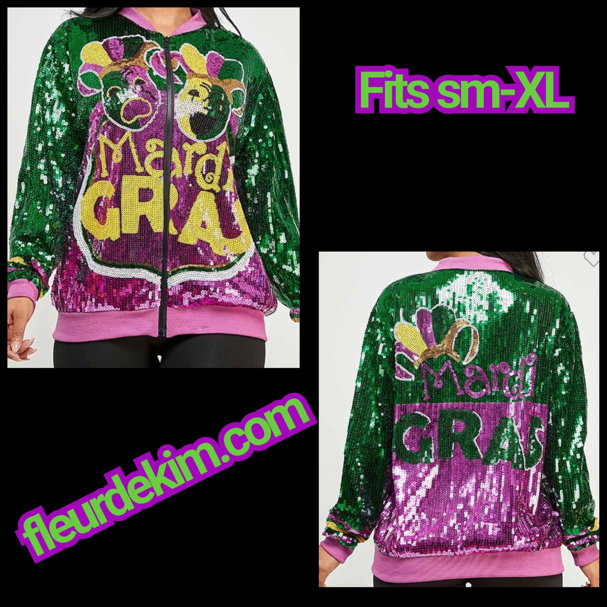 **new design Mardi Gras sequin jacket