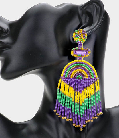 Mardi Gras rainbow earrings