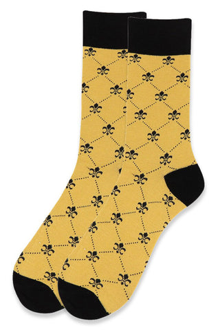 Fleur de lis socks gold (men's)