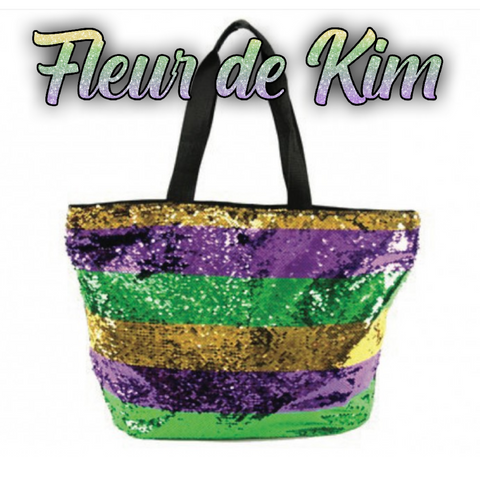 *Sequin* Mardi Gras tote bag XL sized