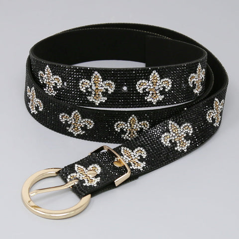 Fleur de lis bling belt