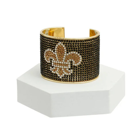 bling fleur cuff black bracelet